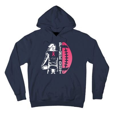 Pink Out Football Team Fight Breast Cancer Awareness Tall Hoodie