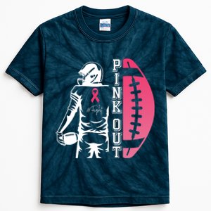 Pink Out Football Team Fight Breast Cancer Awareness Kids Tie-Dye T-Shirt