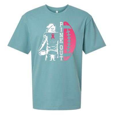 Pink Out Football Team Fight Breast Cancer Awareness Sueded Cloud Jersey T-Shirt