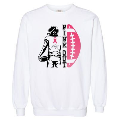 Pink Out Football Team Fight Breast Cancer Awareness Garment-Dyed Sweatshirt