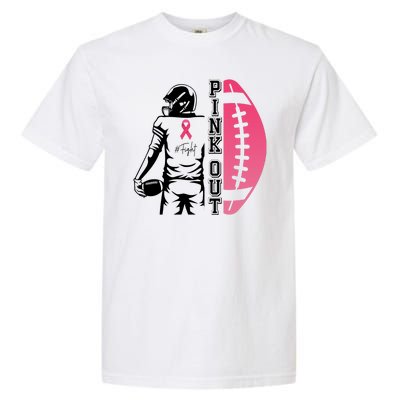 Pink Out Football Team Fight Breast Cancer Awareness Garment-Dyed Heavyweight T-Shirt