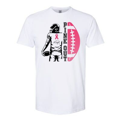 Pink Out Football Team Fight Breast Cancer Awareness Softstyle CVC T-Shirt