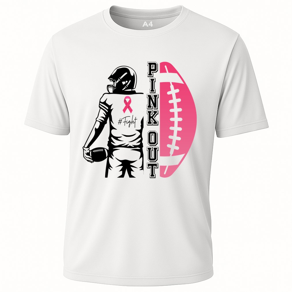 Pink Out Football Team Fight Breast Cancer Awareness Cooling Performance Crew T-Shirt