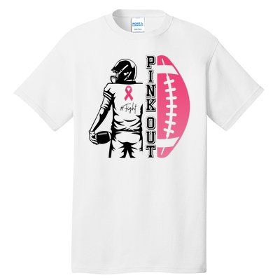 Pink Out Football Team Fight Breast Cancer Awareness Tall T-Shirt