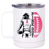 Pink Out Football Team Fight Breast Cancer Awareness 12 oz Stainless Steel Tumbler Cup