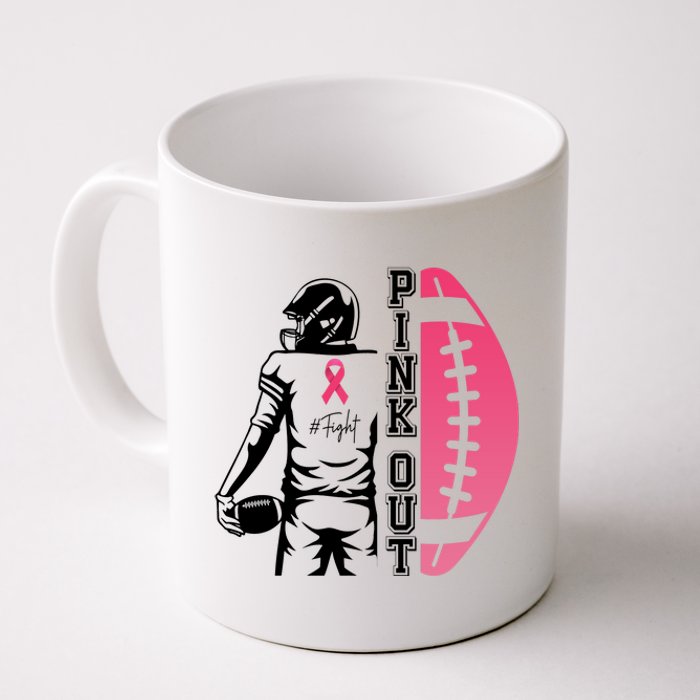 Pink Out Football Team Fight Breast Cancer Awareness Coffee Mug