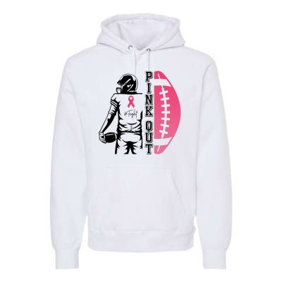 Pink Out Football Team Fight Breast Cancer Awareness Premium Hoodie