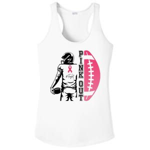 Pink Out Football Team Fight Breast Cancer Awareness Ladies PosiCharge Competitor Racerback Tank