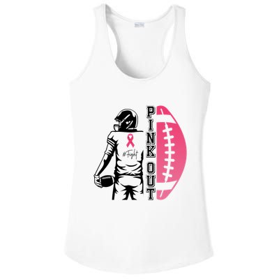 Pink Out Football Team Fight Breast Cancer Awareness Ladies PosiCharge Competitor Racerback Tank