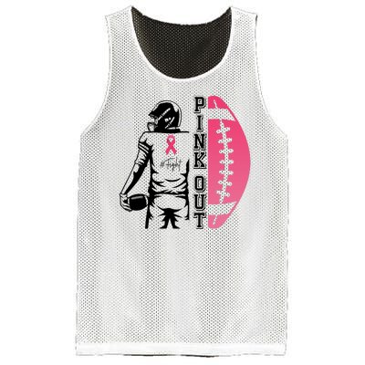 Pink Out Football Team Fight Breast Cancer Awareness Mesh Reversible Basketball Jersey Tank