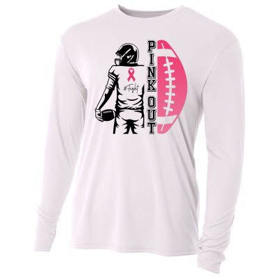 Pink Out Football Team Fight Breast Cancer Awareness Cooling Performance Long Sleeve Crew