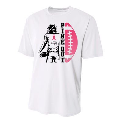 Pink Out Football Team Fight Breast Cancer Awareness Performance Sprint T-Shirt