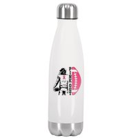 Pink Out Football Team Fight Breast Cancer Awareness Stainless Steel Insulated Water Bottle