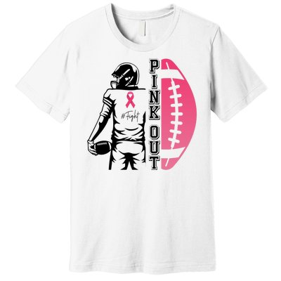 Pink Out Football Team Fight Breast Cancer Awareness Premium T-Shirt