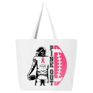 Pink Out Football Team Fight Breast Cancer Awareness 25L Jumbo Tote