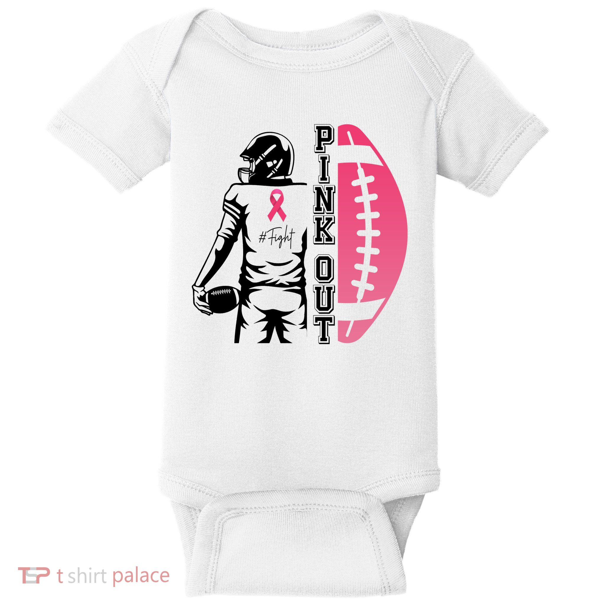 Pink Out Football Team Fight Breast Cancer Awareness Baby Bodysuit
