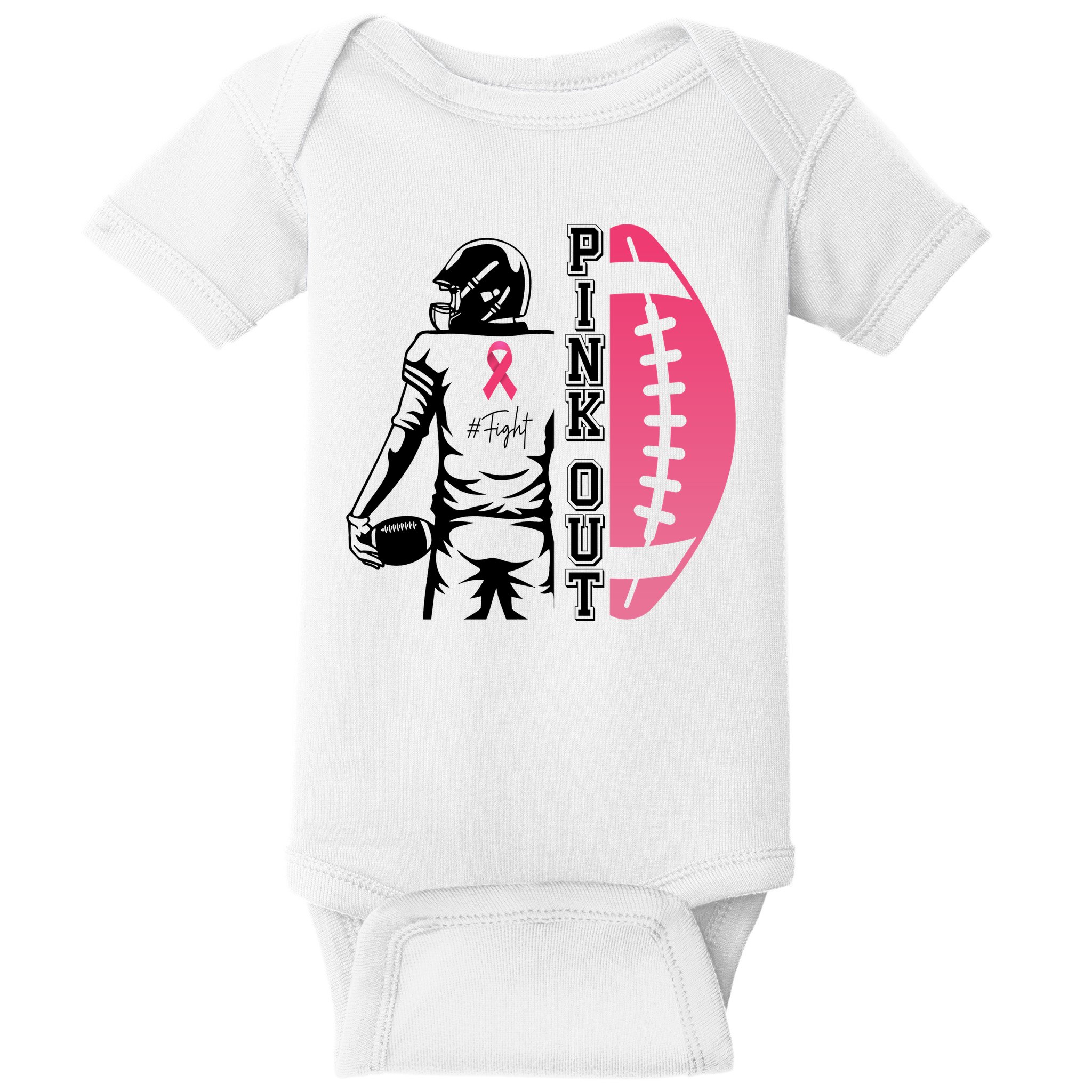 Pink Out Football Team Fight Breast Cancer Awareness Baby Bodysuit