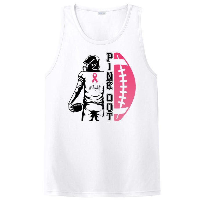 Pink Out Football Team Fight Breast Cancer Awareness PosiCharge Competitor Tank