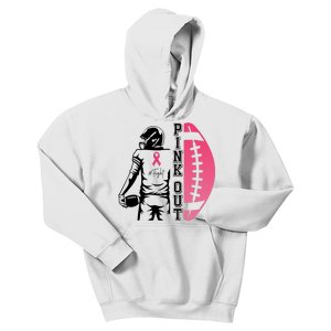 Pink Out Football Team Fight Breast Cancer Awareness Kids Hoodie