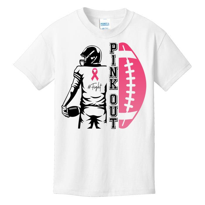 Pink Out Football Team Fight Breast Cancer Awareness Kids T-Shirt