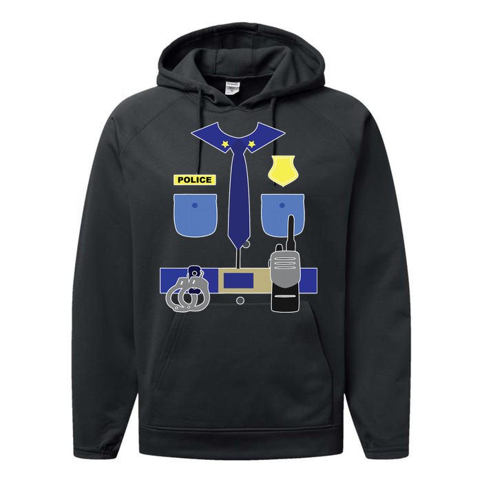 Police Officer For Boy Girl Cop Uniform Performance Fleece Hoodie