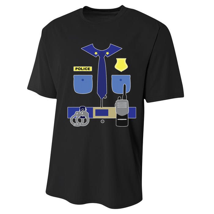 Police Officer For Boy Girl Cop Uniform Performance Sprint T-Shirt