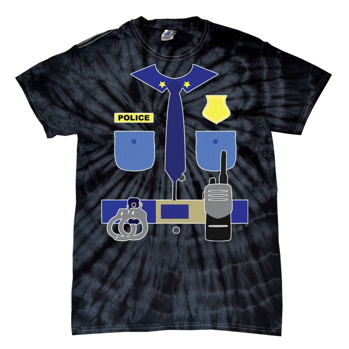 Police Officer For Boy Girl Cop Uniform Tie-Dye T-Shirt