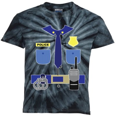 Police Officer For Boy Girl Cop Uniform Kids Tie-Dye T-Shirt