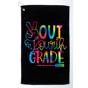 Peace Out Fourth Grade Graduation Tie Dye Last Day Of School Platinum Collection Golf Towel