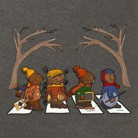 Poor Otter Family Abbey Road Christmas Mouse Lover Cotton Canvas Backpack