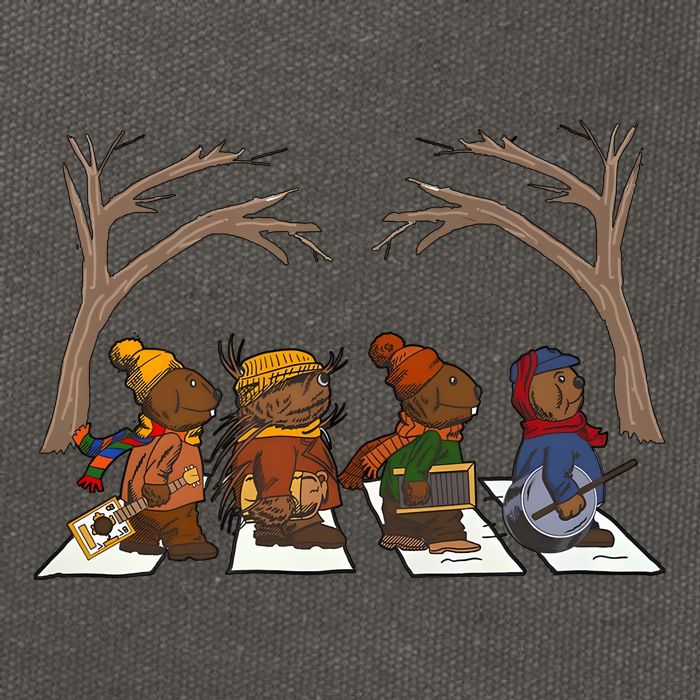 Poor Otter Family Abbey Road Christmas Mouse Lover Cotton Canvas Backpack