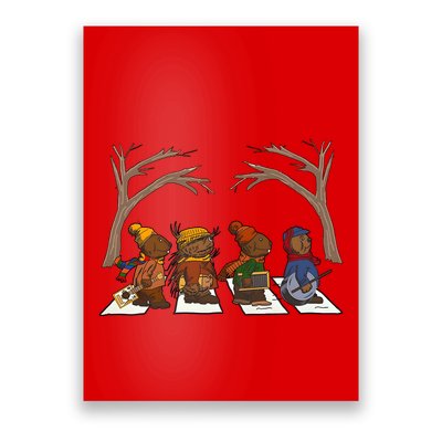 Poor Otter Family Abbey Road Christmas Mouse Lover Poster
