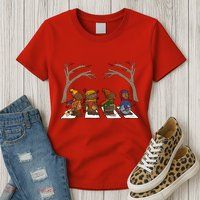 Poor Otter Family Abbey Road Christmas Mouse Lover Womens T-Shirt