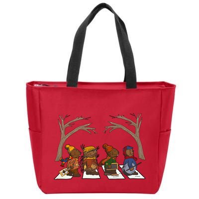 Poor Otter Family Abbey Road Christmas Mouse Lover Zip Tote Bag