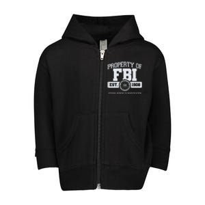 Property Of FBI Federal Bureau Of Investigation Est 1908 Toddler Zip Fleece Hoodie