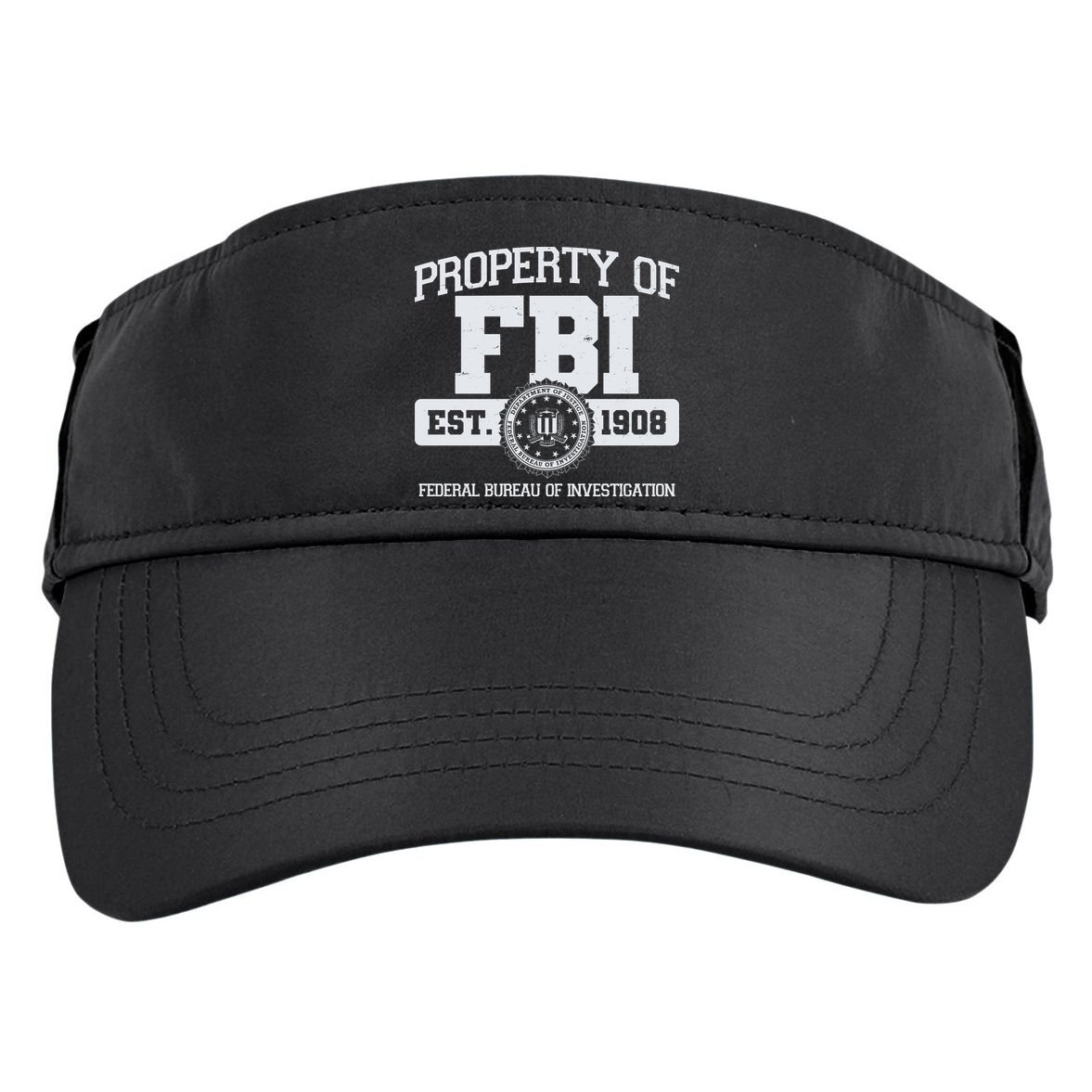 Property Of FBI Federal Bureau Of Investigation Est 1908 Adult Drive Performance Visor