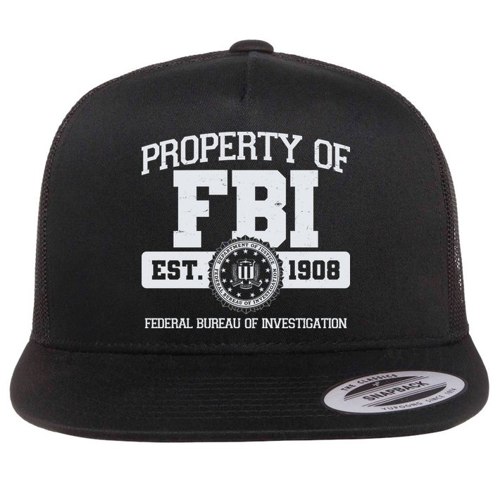 Property Of FBI Federal Bureau Of Investigation Est 1908 Flat Bill Trucker Hat