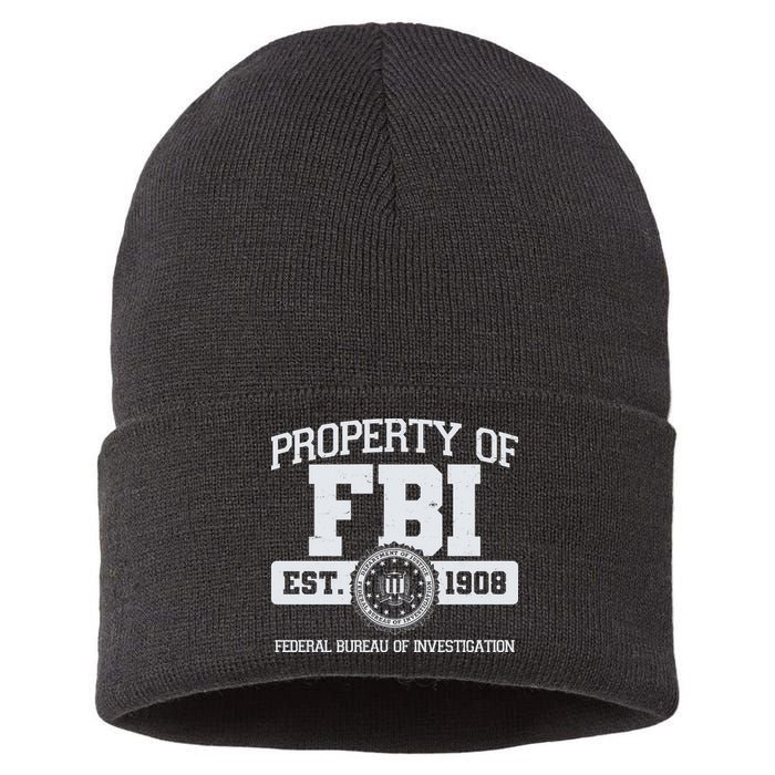 Property Of FBI Federal Bureau Of Investigation Est 1908 Sustainable Knit Beanie