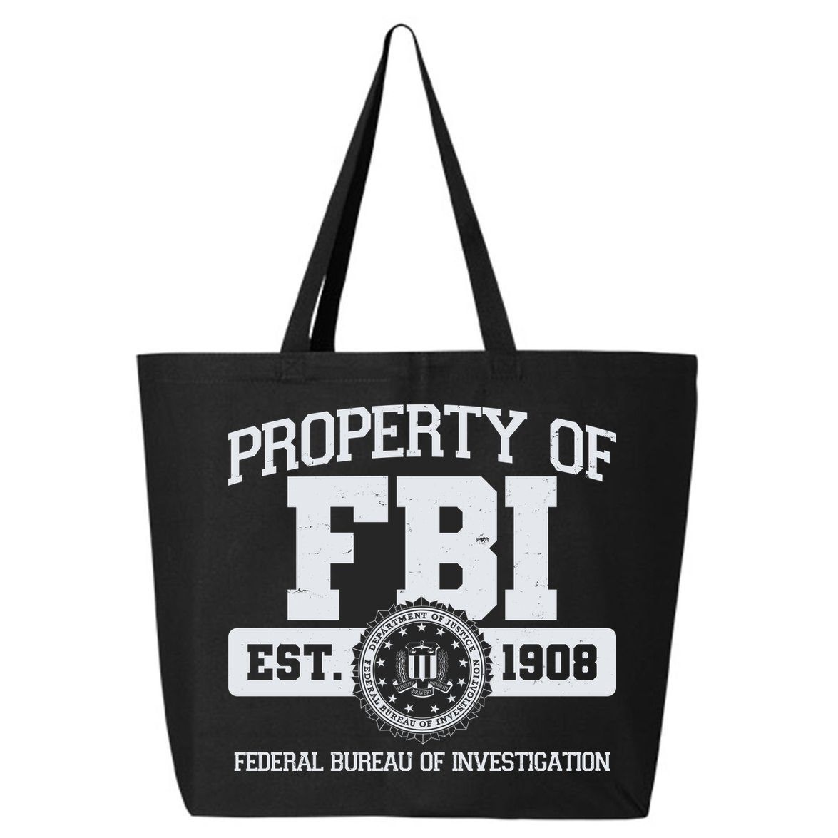 Property Of FBI Federal Bureau Of Investigation Est 1908 25L Jumbo Tote