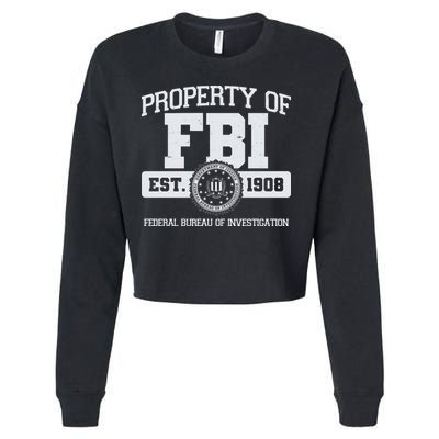 Property Of FBI Federal Bureau Of Investigation Est 1908 Cropped Pullover Crew