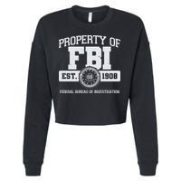 Property Of FBI Federal Bureau Of Investigation Est 1908 Cropped Pullover Crew