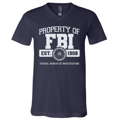 Property Of FBI Federal Bureau Of Investigation Est 1908 V-Neck T-Shirt