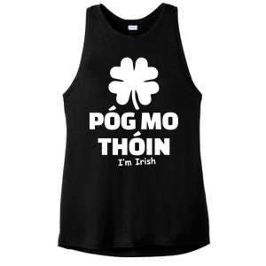 Pog mo thoin - Kiss my ass - I'm Irish Ladies PosiCharge Tri-Blend Wicking Tank