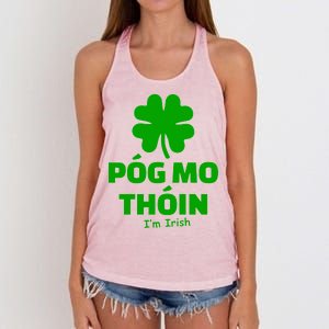 Pog mo thoin - Kiss my ass - I'm Irish Women's Knotted Racerback Tank