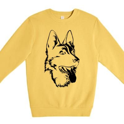 Portrait Of Ger Shepherd For Dog Owners Gift Premium Crewneck Sweatshirt