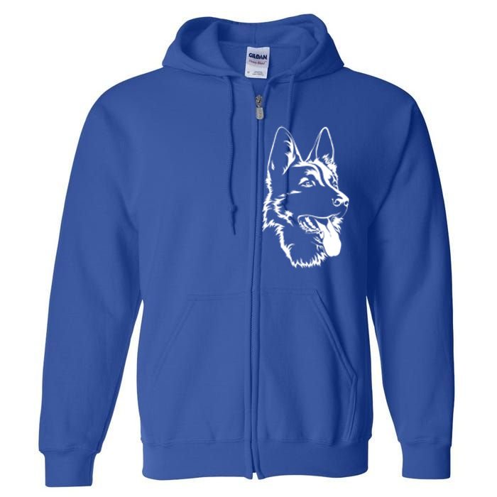 Portrait Of Ger Shepherd For Dog Owners Gift Full Zip Hoodie