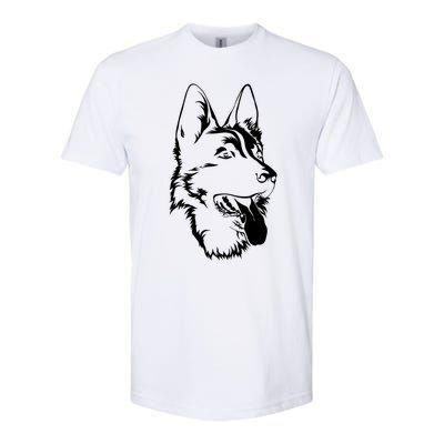 Portrait Of Ger Shepherd For Dog Owners Gift Softstyle CVC T-Shirt