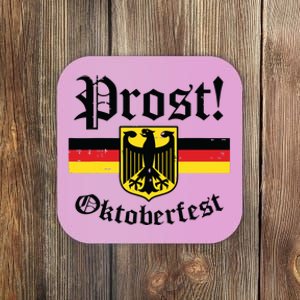 Prost Oktoberfest German Flag Crest Eagle Bavarian Coaster