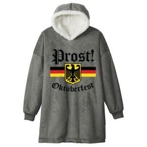 Prost Oktoberfest German Flag Crest Eagle Bavarian Hooded Wearable Blanket