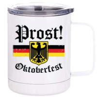 Prost Oktoberfest German Flag Crest Eagle Bavarian 12 oz Stainless Steel Tumbler Cup